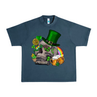 Midnight Navy St Patrick's Day boho skull Urban Heavy Tee - FaDigitalArtStudio
