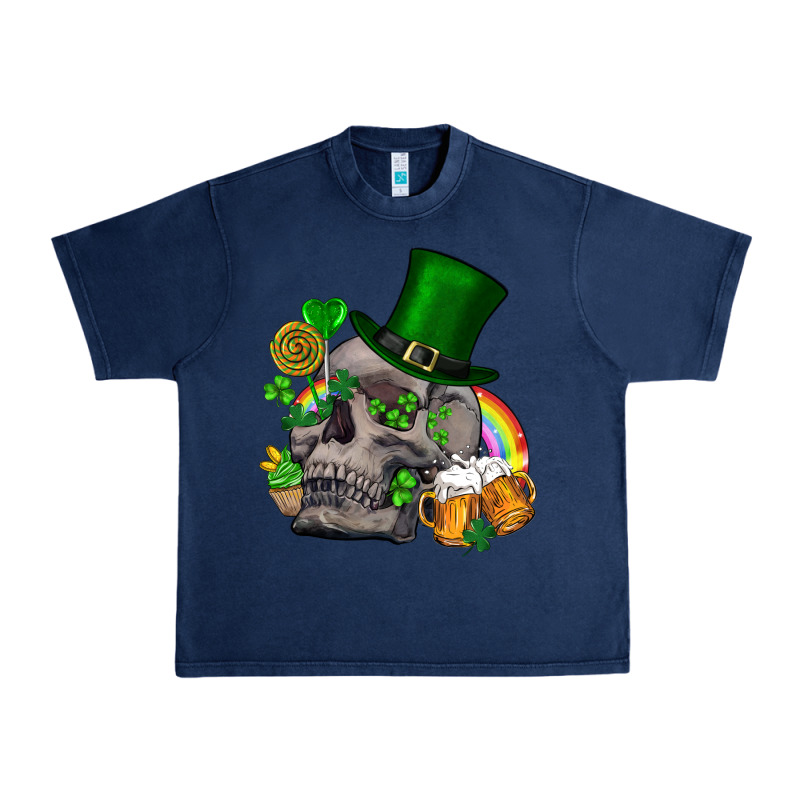 St Patrick's Day Boho Skull Urban Heavy Tee by FaDigitalArtStudio | Teevron