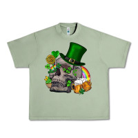 Oil Green St Patrick's Day boho skull Urban Heavy Tee - FaDigitalArtStudio