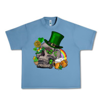Pebble Blue St Patrick's Day boho skull Urban Heavy Tee - FaDigitalArtStudio