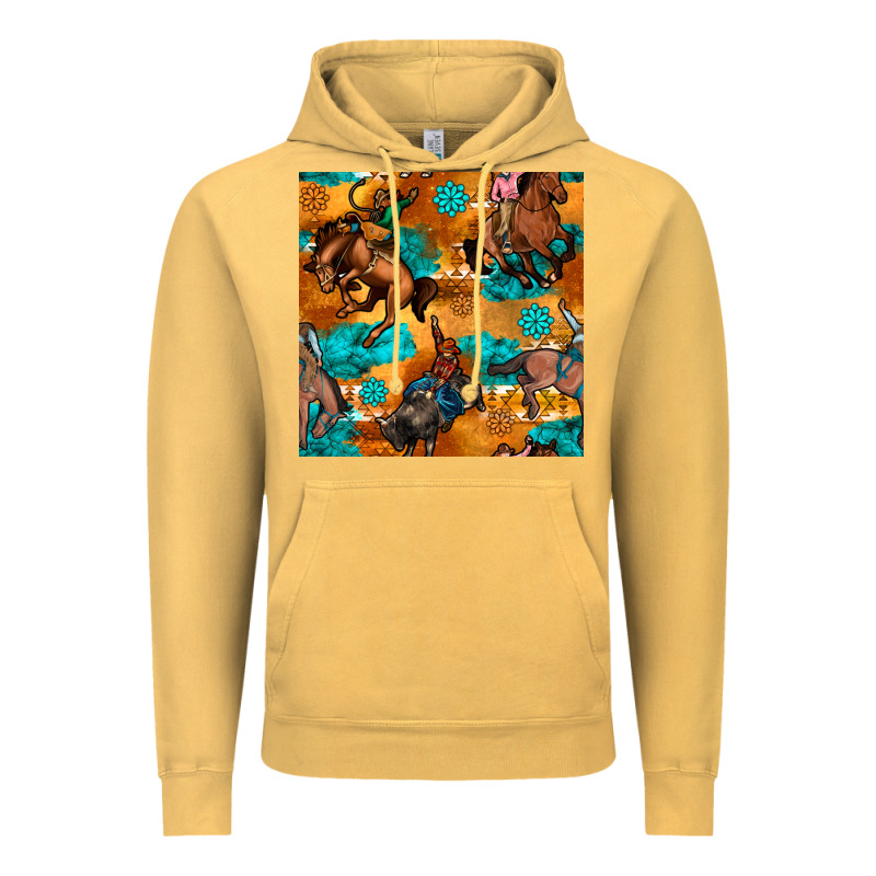 Cowboy Rodeo Seamless Pattern Vintage Hoodie by BundleAndBundleShop | Teevron