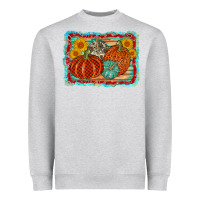 Heather Grey pumpkin sunflower Heavyweight Sweatshirt - AdoDesignShop