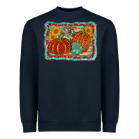 Navy pumpkin sunflower Heavyweight Sweatshirt - AdoDesignShop