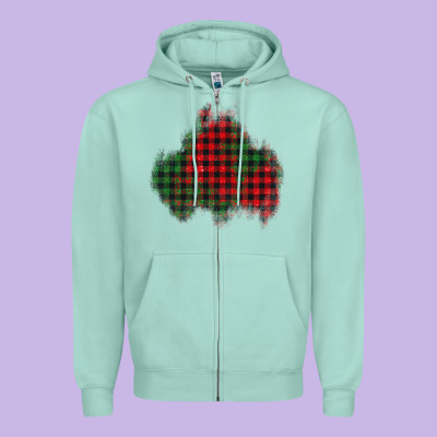 Christmas Glitter Patch Zipper Hoodie Designed By Adodesignshop