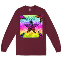 Burgundy zebra glitter star seamless pattern Long Sleeve Tee - BundleAndBundleShop