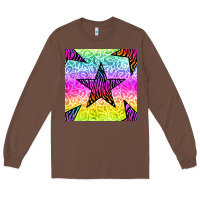 Chestnut zebra glitter star seamless pattern Long Sleeve Tee - BundleAndBundleShop