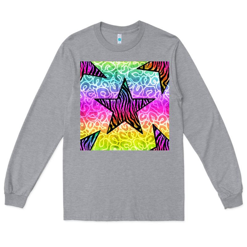Zebra Glitter Star Seamless Pattern Long Sleeve Tee by BundleAndBundleShop | Teevron