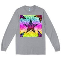 Heather Grey zebra glitter star seamless pattern Long Sleeve Tee - BundleAndBundleShop