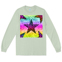 Matcha zebra glitter star seamless pattern Long Sleeve Tee - BundleAndBundleShop