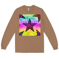 Toasted Coconut zebra glitter star seamless pattern Long Sleeve Tee - BundleAndBundleShop