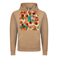 Vintage Coffee floral pumpkins seamless pattern Vintage Hoodie - BundleAndBundleShop