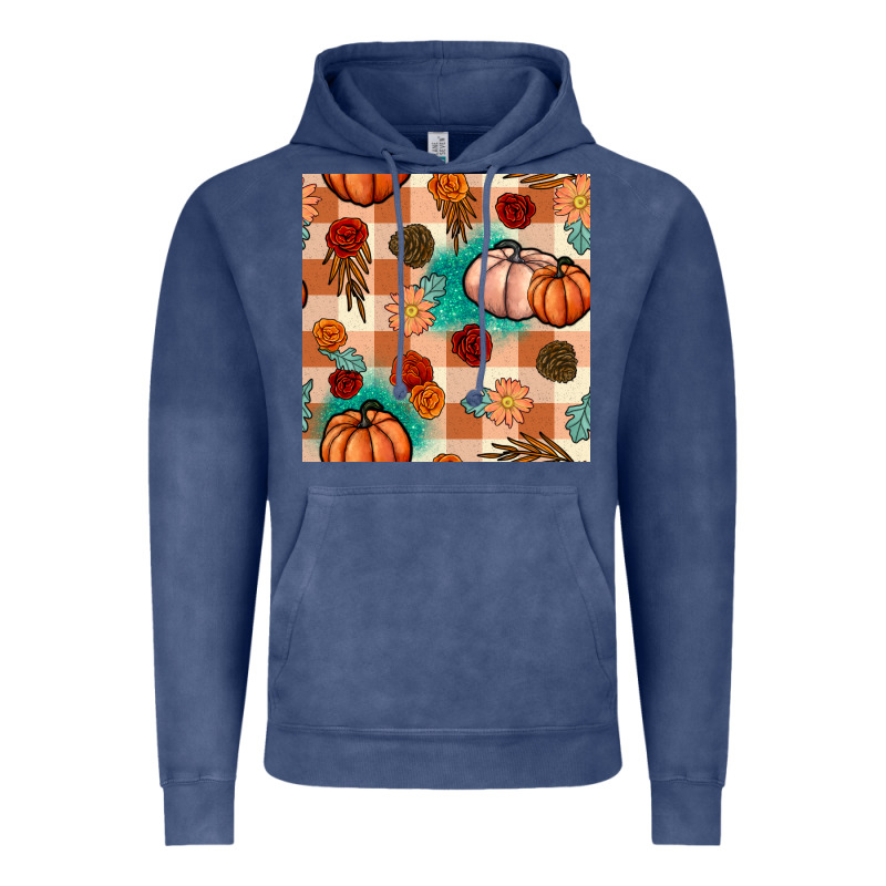 Floral Pumpkins Seamless Pattern Vintage Hoodie by BundleAndBundleShop | Teevron