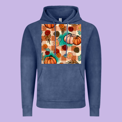 Floral Pumpkins Seamless Pattern Vintage Hoodie Designed By Bundleandbundleshop