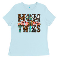 Baby Blue mom of twins Ladies Tee - OliviaCreatesArt