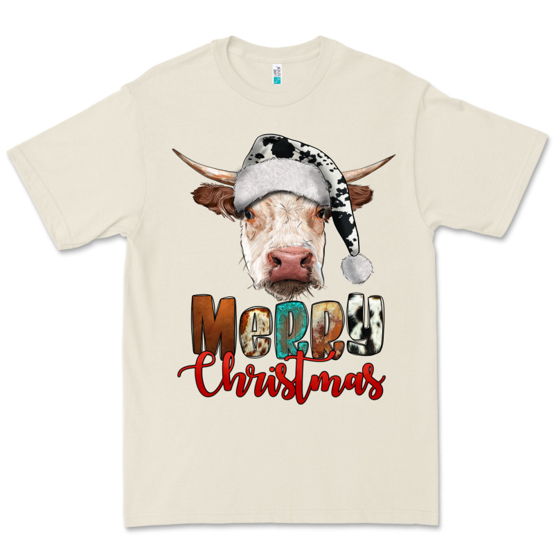 Merry Christmas Hereford Cow Premium Tee by RanaPortraitStore | Teevron