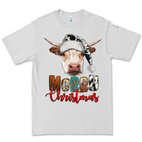 Dove Grey merry christmas hereford cow Premium Tee - RanaPortraitStore
