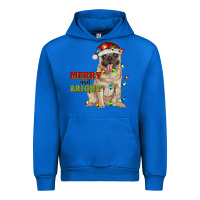 Cobalt merry and bright pug Urban Hoodie - RanaPortraitStore