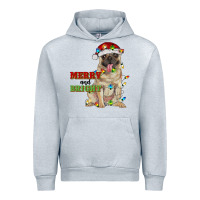 Heather Grey merry and bright pug Urban Hoodie - RanaPortraitStore