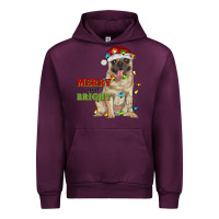 Mauve Wine merry and bright pug Urban Hoodie - RanaPortraitStore