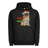 Pigment Black merry and bright pug Urban Hoodie - RanaPortraitStore