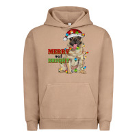 Pigment Burro merry and bright pug Urban Hoodie - RanaPortraitStore