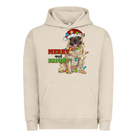 Pigment French Oak merry and bright pug Urban Hoodie - RanaPortraitStore