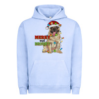 Pigment Grape Ice merry and bright pug Urban Hoodie - RanaPortraitStore