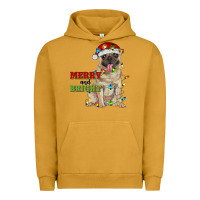 Pigment Peanut Butter merry and bright pug Urban Hoodie - RanaPortraitStore