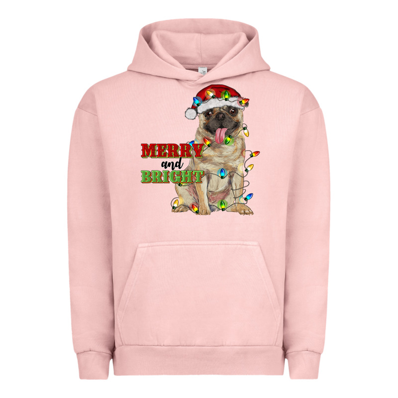 Merry And Bright Pug Urban Hoodie by RanaPortraitStore | Teevron