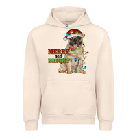 Sandshell merry and bright pug Urban Hoodie - RanaPortraitStore