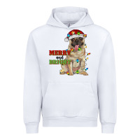 White merry and bright pug Urban Hoodie - RanaPortraitStore