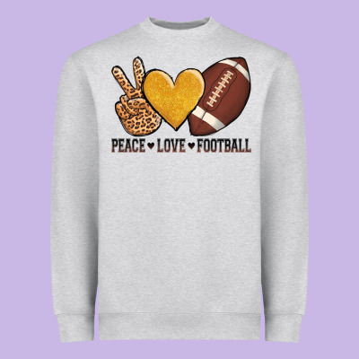 Peace Love Football Revize Heavyweight Sweatshirt Designed By Adodesignshop