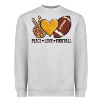 Heather Grey peace love football revize Heavyweight Sweatshirt - AdoDesignShop