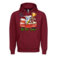 Burgundy tis the season sports truck christmas Zipper Hoodie - AdoDesignShop