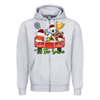 Heather Grey tis the season sports truck christmas Zipper Hoodie - AdoDesignShop
