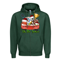 Sports Green tis the season sports truck christmas Zipper Hoodie - AdoDesignShop