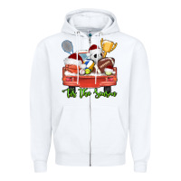 White tis the season sports truck christmas Zipper Hoodie - AdoDesignShop