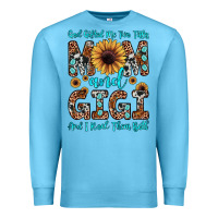 Ocean Blue god gifted me two titles mom and gigi  and i rock them both Premium Sweatshirt - JahusDesignShop