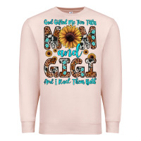 Pale Pink god gifted me two titles mom and gigi  and i rock them both Premium Sweatshirt - JahusDesignShop