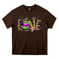 Chocolate Brown mardi gras love lips Heavy Core Tee - CowGirlArtShop