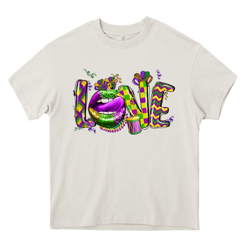 Mardi Gras Love Lips Heavy Core Tee by CowGirlArtShop | Teevron