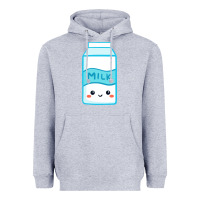 Heather Grey milk Heavyweight Hoodie - DesigneFamous