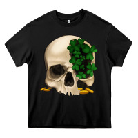 Black St patrick's day Skull with clovers Heavy Core Tee - Jasminsmagicworld