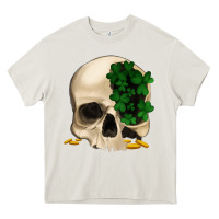 Cream St patrick's day Skull with clovers Heavy Core Tee - Jasminsmagicworld
