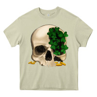 Mossy St patrick's day Skull with clovers Heavy Core Tee - Jasminsmagicworld