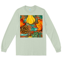 Matcha fall pumpkins seamless pattern Long Sleeve Tee - BundleAndBundleShop
