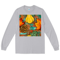 Moon Dust fall pumpkins seamless pattern Long Sleeve Tee - BundleAndBundleShop