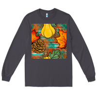 Smoke fall pumpkins seamless pattern Long Sleeve Tee - BundleAndBundleShop