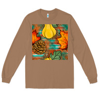 Toasted Coconut fall pumpkins seamless pattern Long Sleeve Tee - BundleAndBundleShop