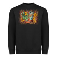 Black cowboy boots cactus leopard Heavyweight Sweatshirt - AdoDesignShop